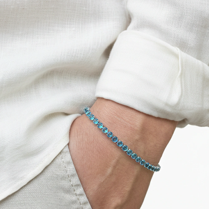 1. 925 Sterling Silver Azure Zirconia Bracelet