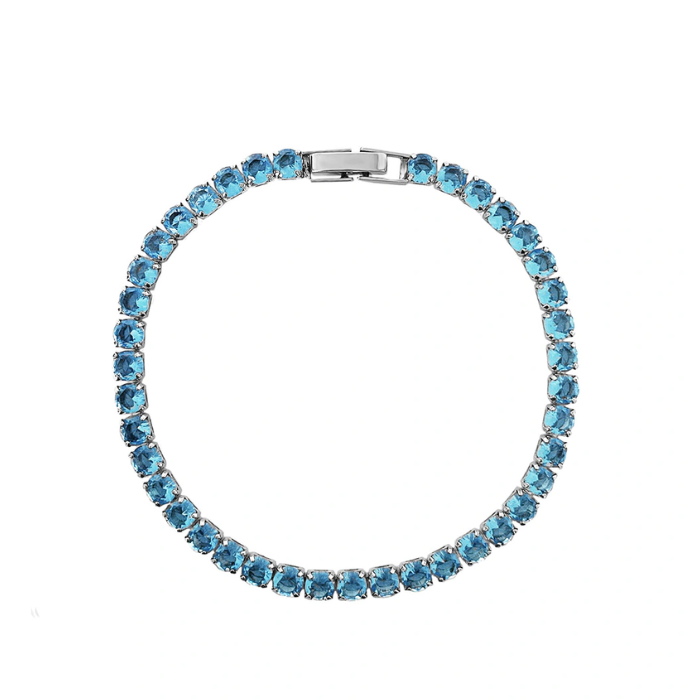 1. 925 Sterling Silver Azure Zirconia Bracelet