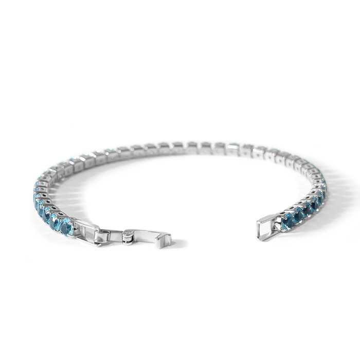 1. 925 Sterling Silver Azure Zirconia Bracelet