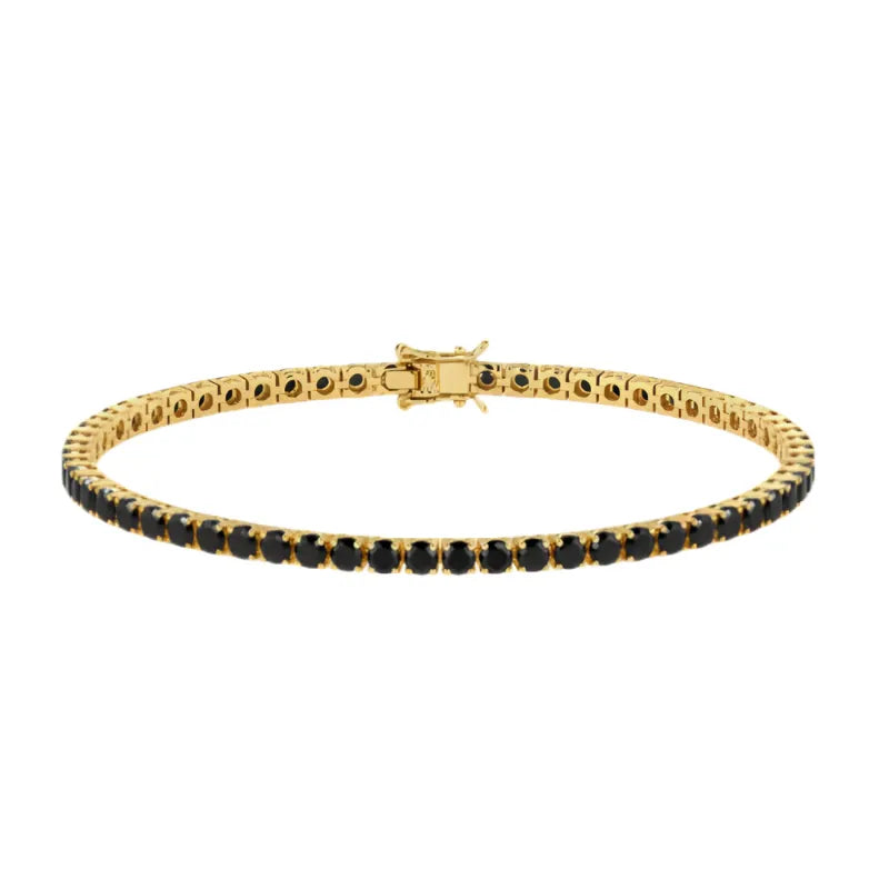 925 Sterling Silver Riviera Noir Gold Bracelet
