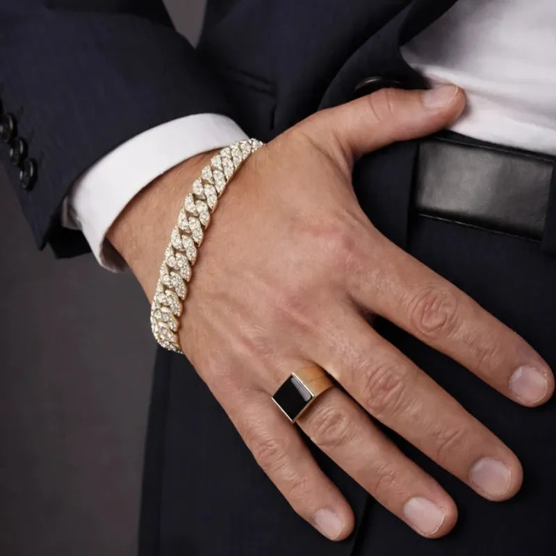 Regent 18K Gold Iced Cuban Bracelet