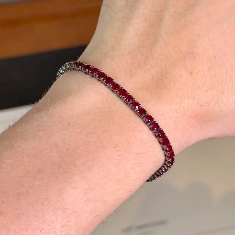 925 Sterling Silver Crimson Zirconia Bracelet