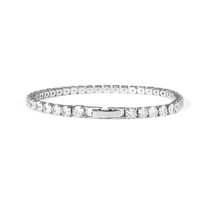 2-Pack 925 Sterling Silver Onyx & Lumière Zirconia Bracelets