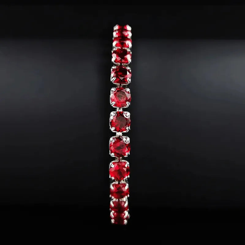 925 Sterling Silver Crimson Zirconia Bracelet