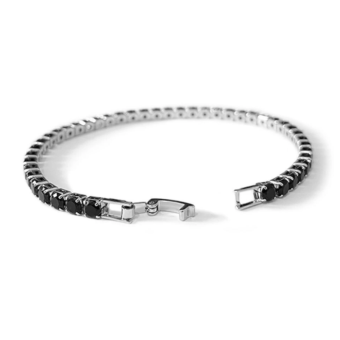 925 Sterling Silver Onyx Zirconia Bracelet