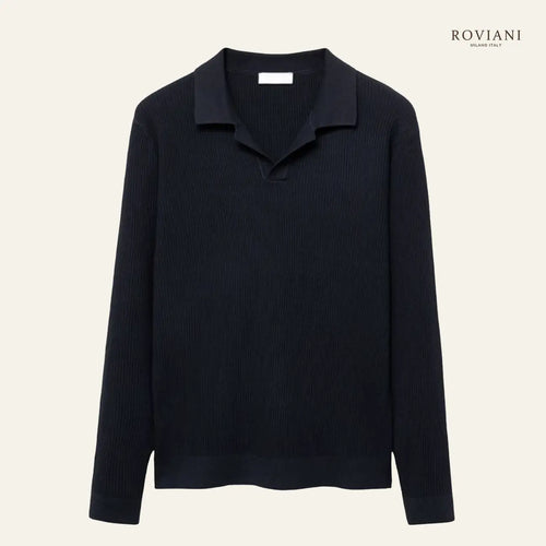 Maglione Uomo in Maglia con Colletto Sportivo