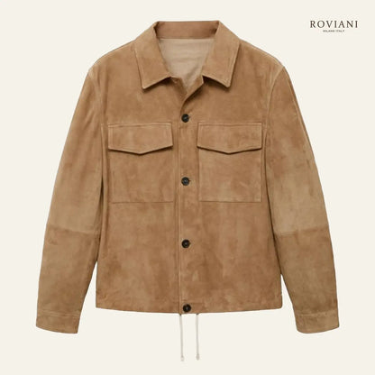 Giacca in Pelle Scamosciata