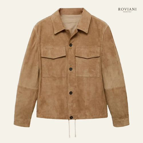 Giacca in Pelle Scamosciata