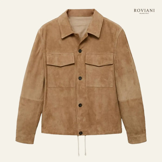 Giacca in Pelle Scamosciata