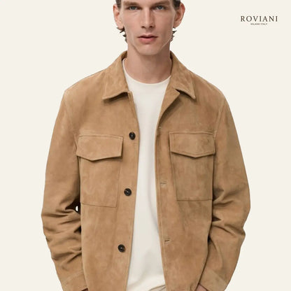 Giacca in Pelle Scamosciata