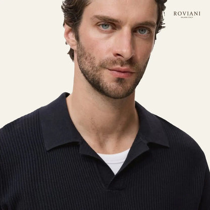 Maglione Uomo in Maglia con Colletto Sportivo