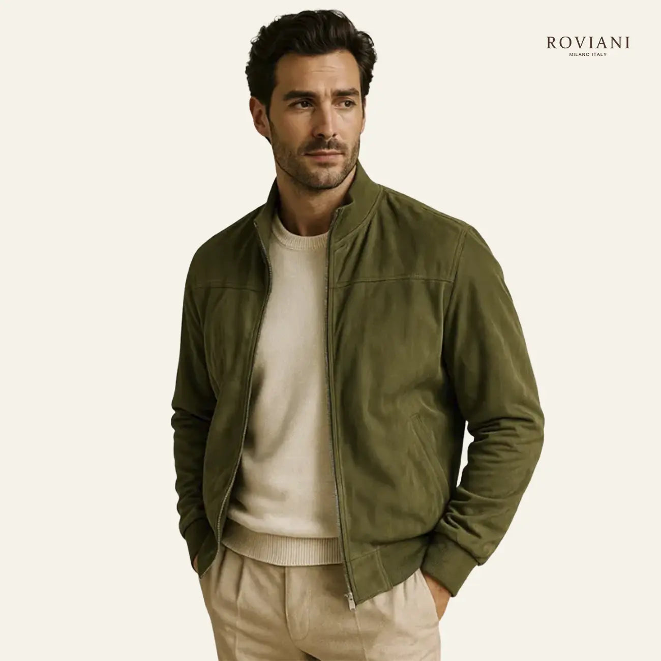 Giacca in Pelle Foderata Oslo Suede®