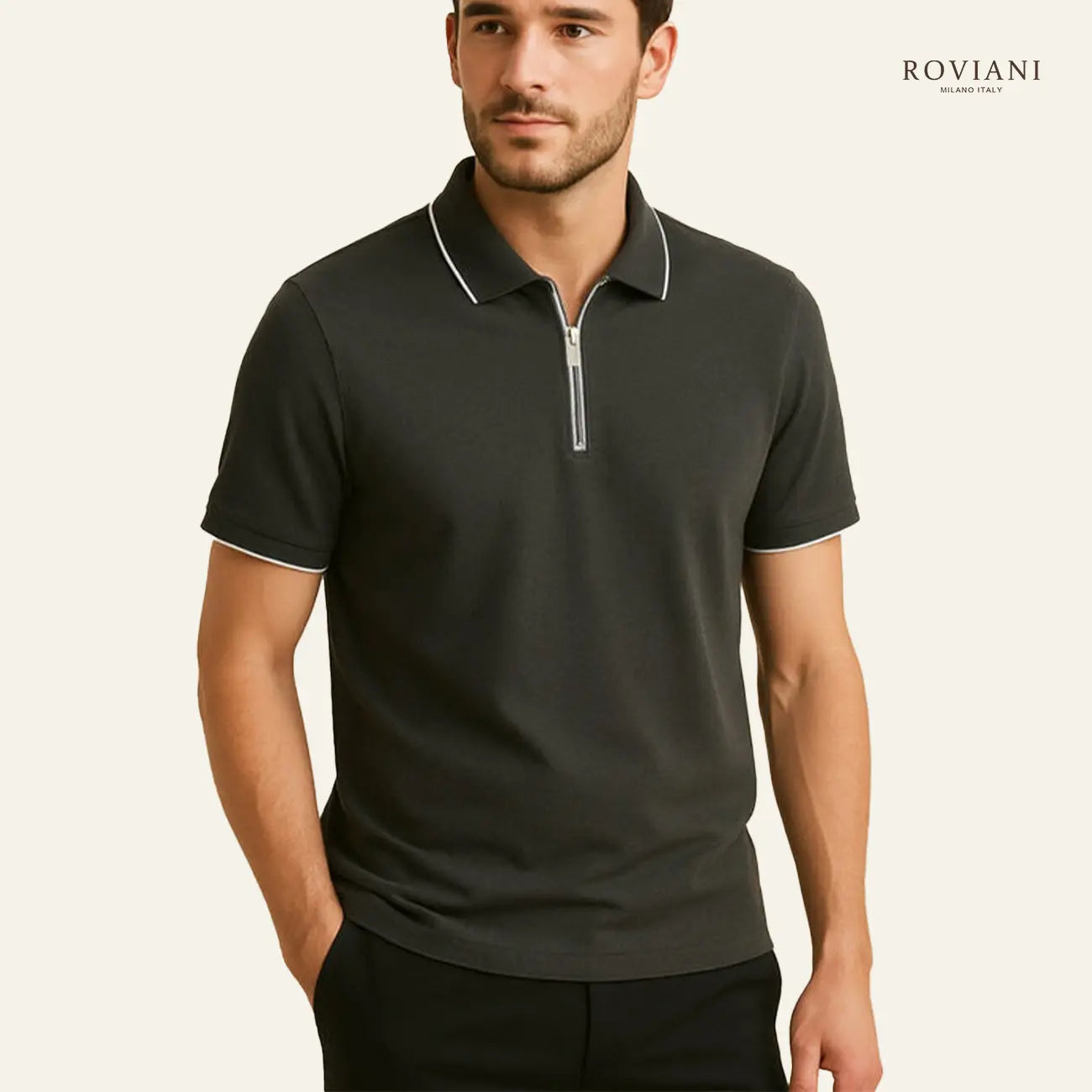 Milano OldMoney® Zip Polo Knit