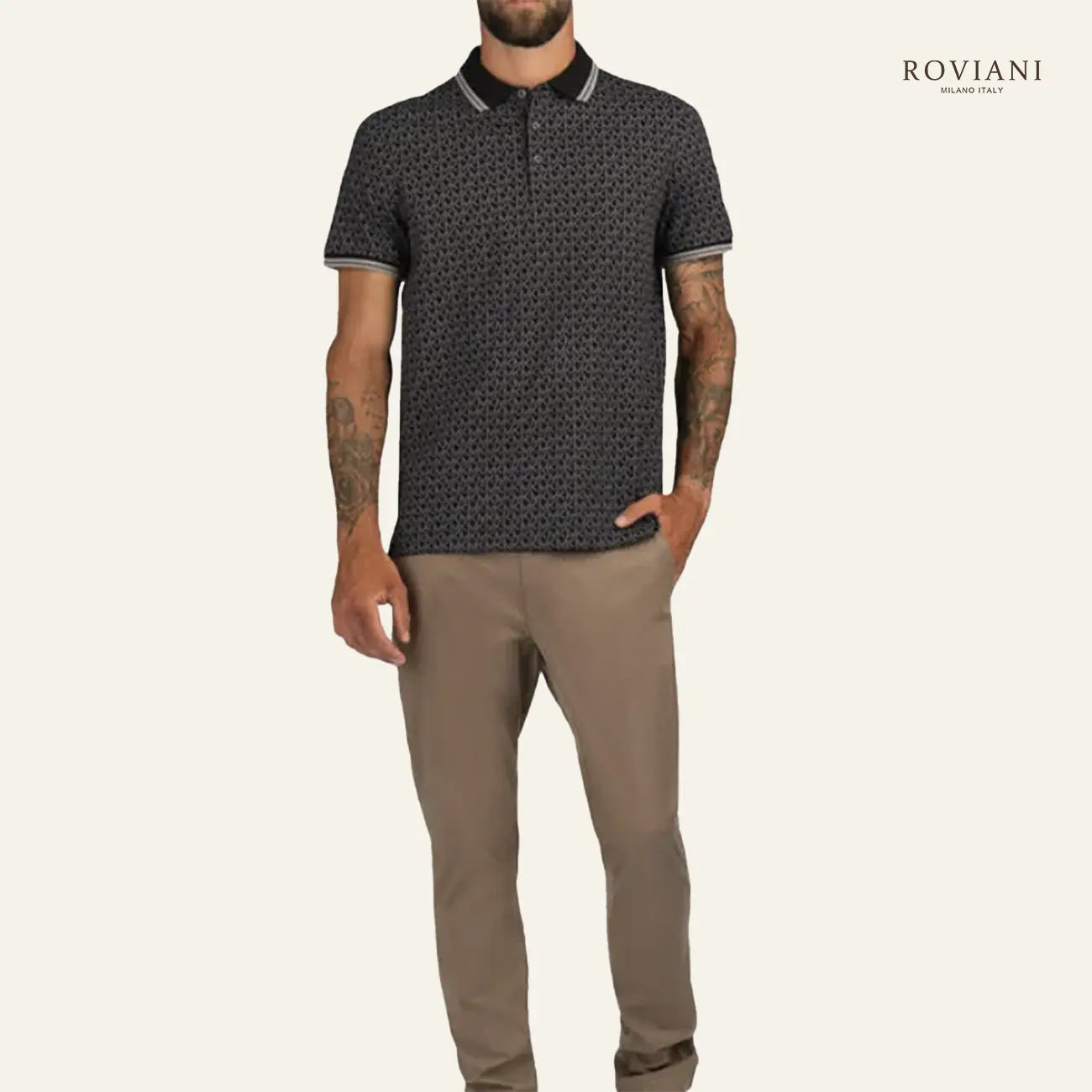 Essential Piqué Polo in Heathered Graphite Gray