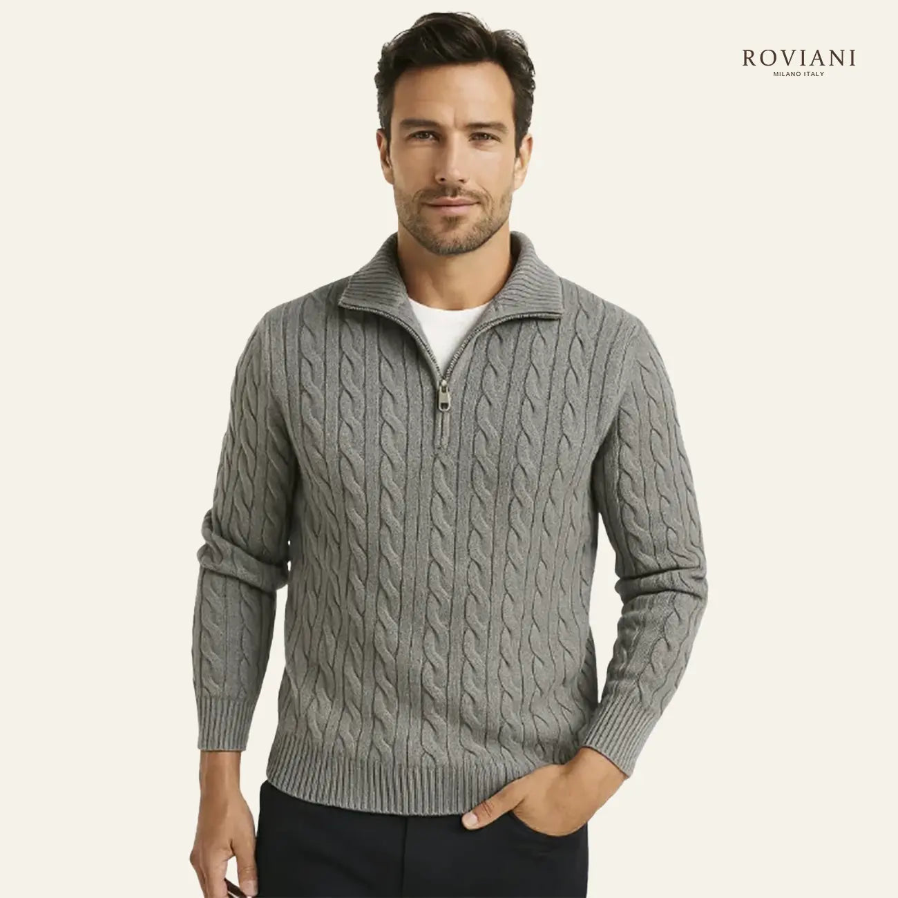 Maglione da Uomo Fontaine con Zip e Collo Alto®