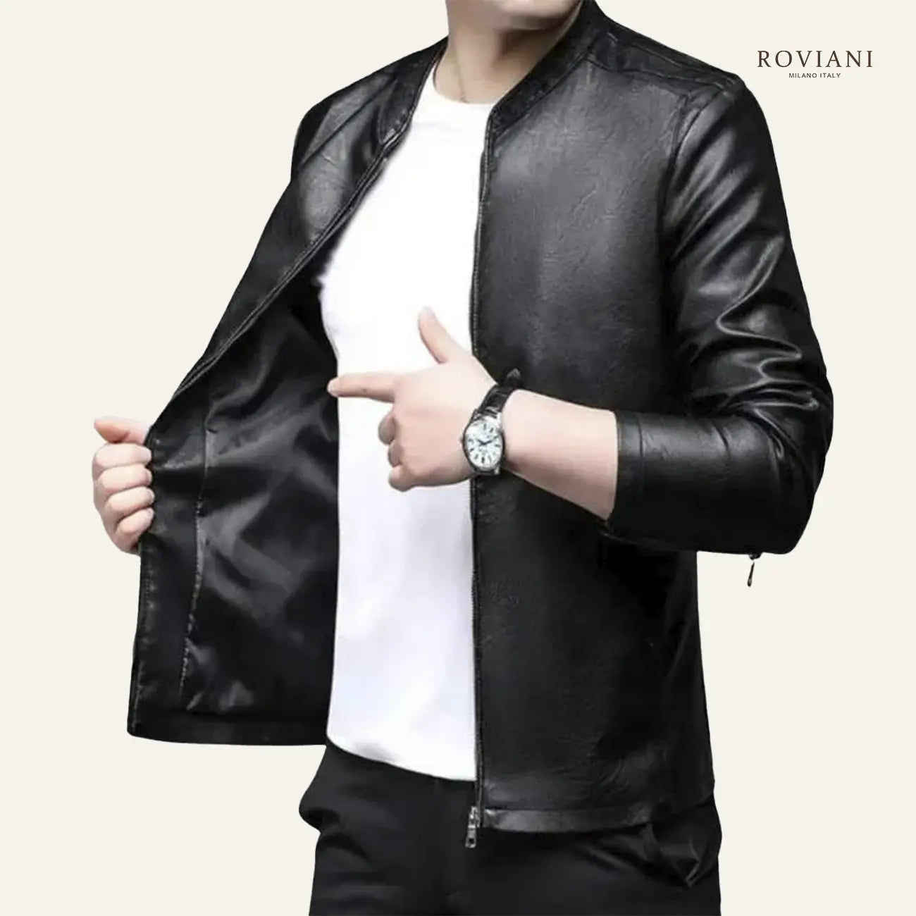 Renzo® Men’s Leather Jacket