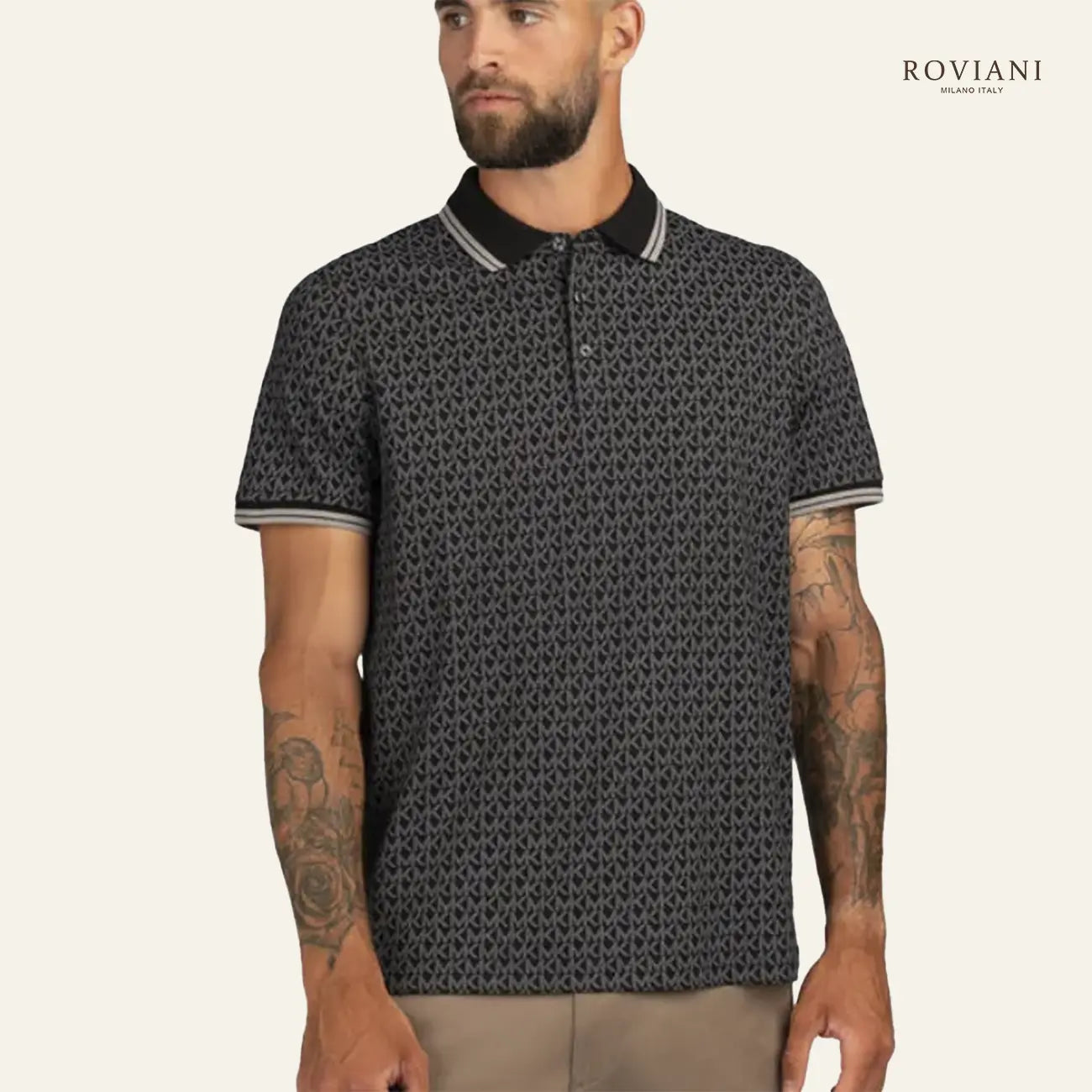 Polo Essential in Piqué Grigio Grafite Mescolato