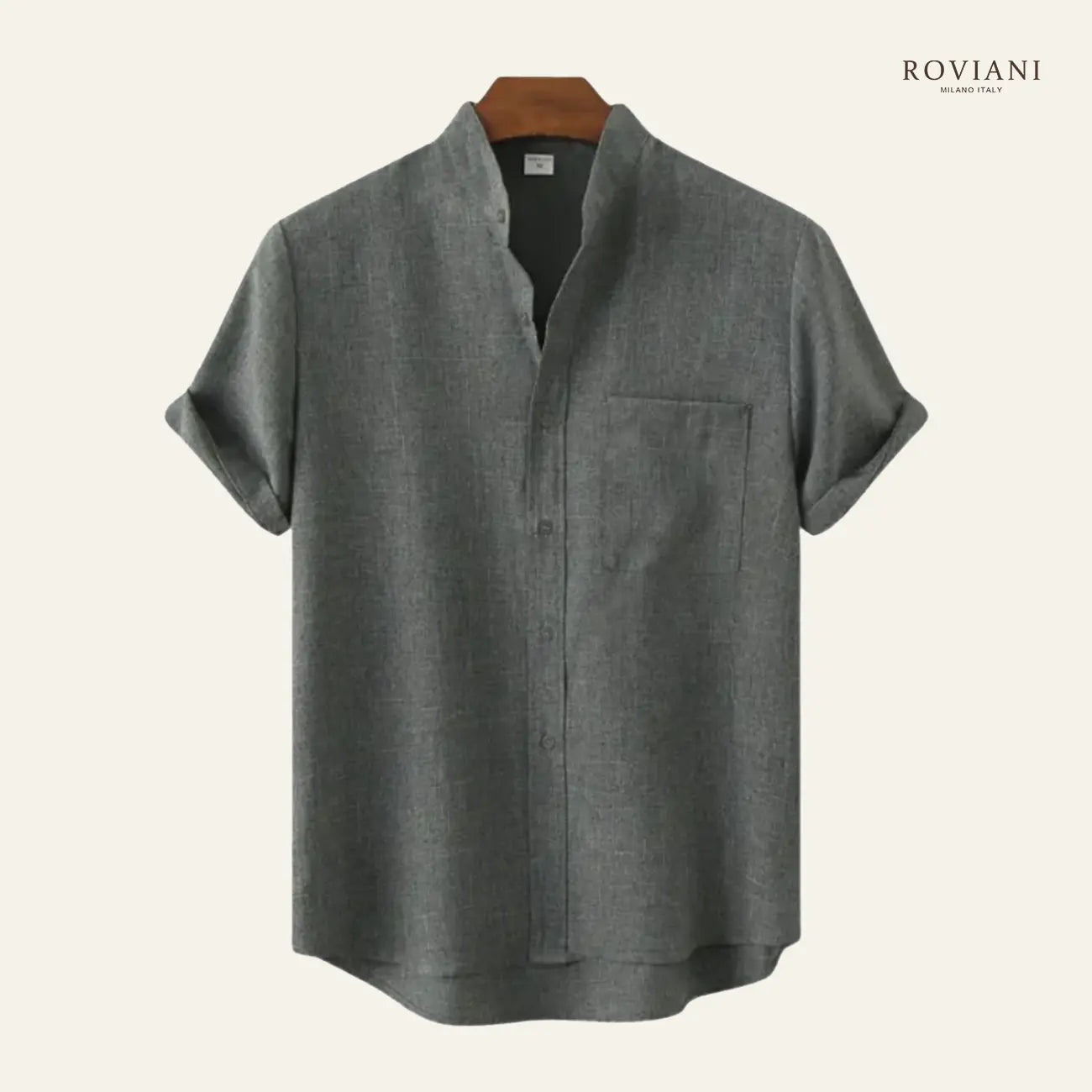 Camicia Maschile con Colletto alla Coreana®