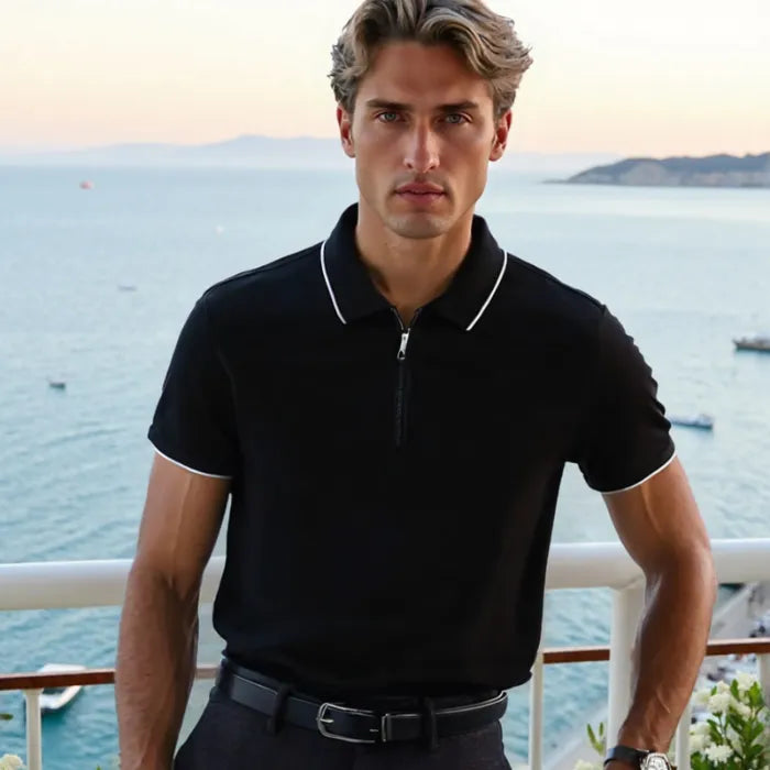Milano OldMoney® Zip Polo Knit